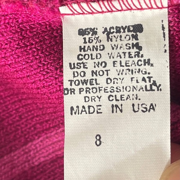 Vintage AMI KNITS  Pink  Gold 2-PC knit cardigan & skirt oufit  Sz P8 Barbiecore - Picture 9 of 10